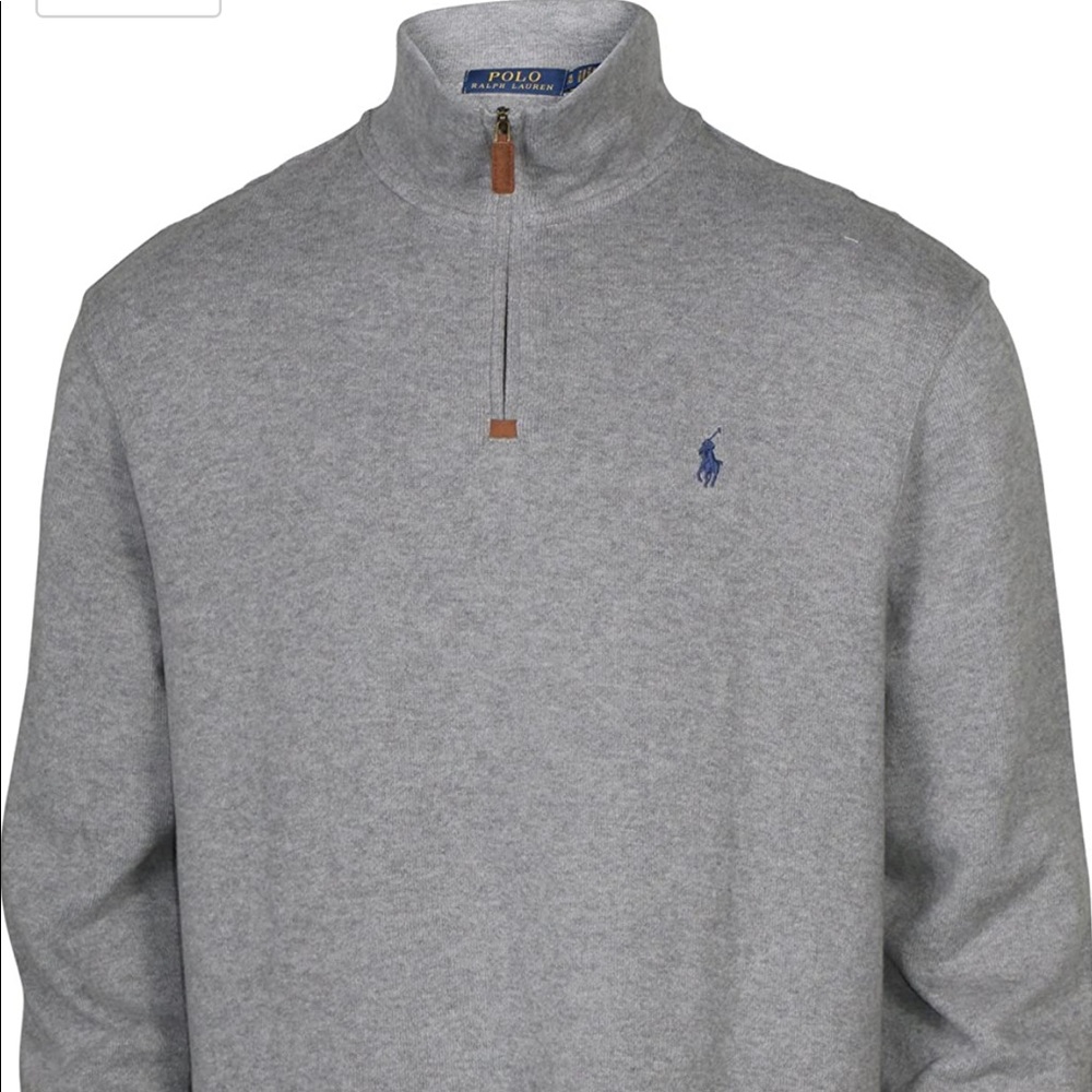 Ralph Lauren Grey Pima Cotton Pullover